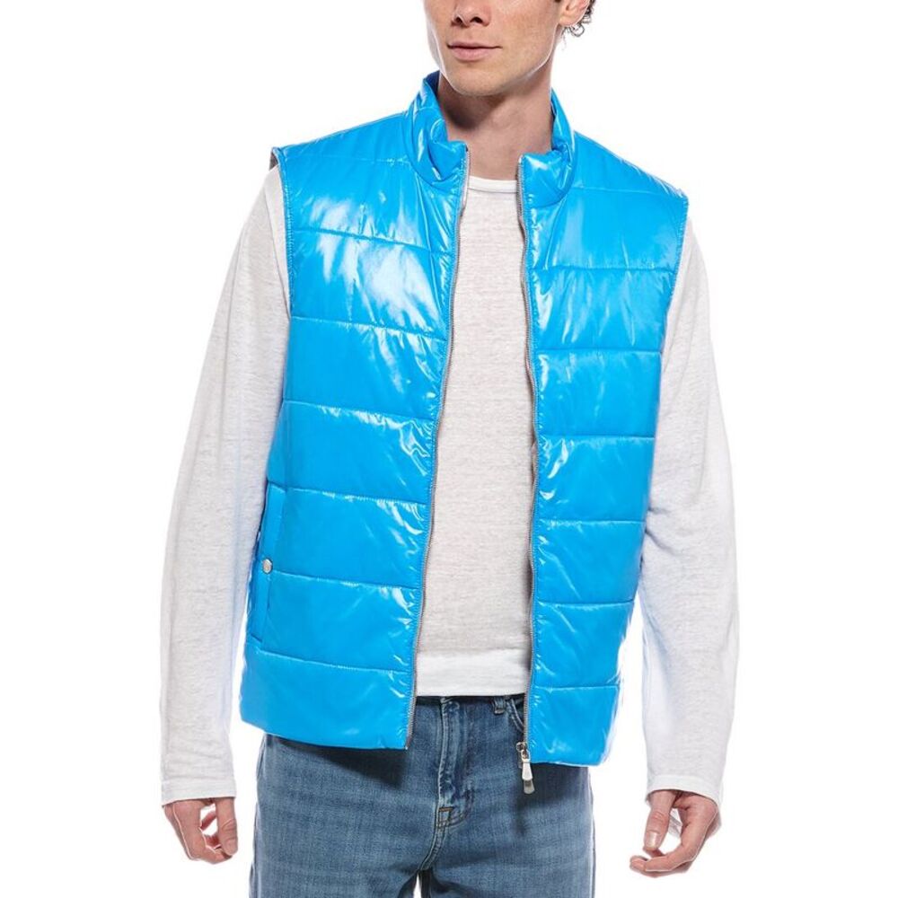 Eleventy Mens  Gilet Vest, Blue
